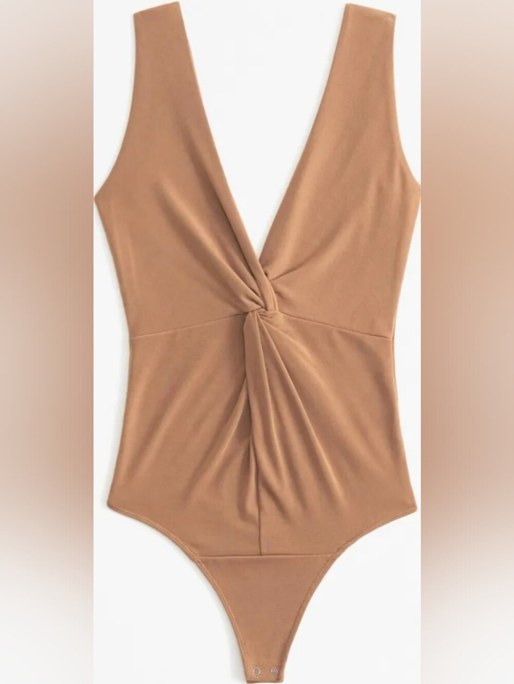 Abercrombie Glossy Rib Twist Plunge Bodysuit